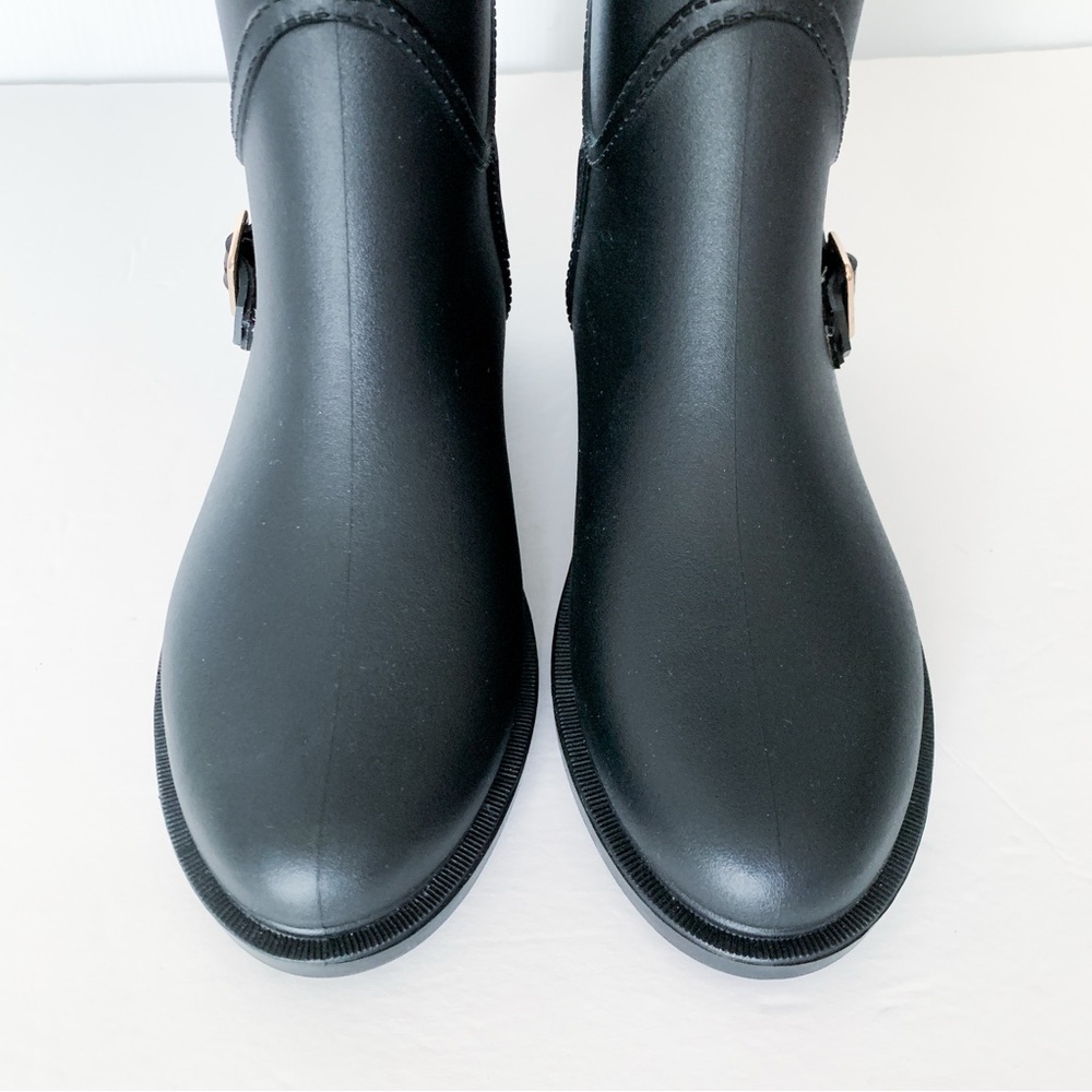 Steve Madden Rainfall Tall Black Rubber Boots Size 7 - Picture 4 of 13
